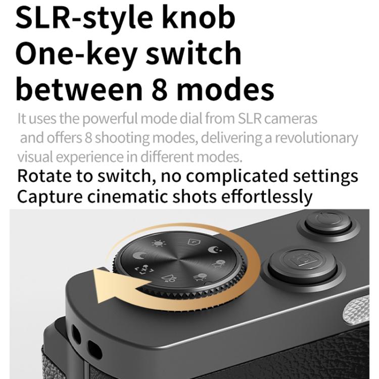 4K Waist-Level Viewfinder Flip-Screen Selfie Mirrorless Digital Camera, Specification: Pebbled Texture + Neck Strap