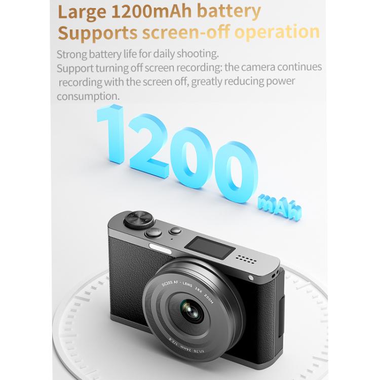 4K Waist-Level Viewfinder Flip-Screen Selfie Mirrorless Digital Camera, Specification: Pebbled Texture + Neck Strap