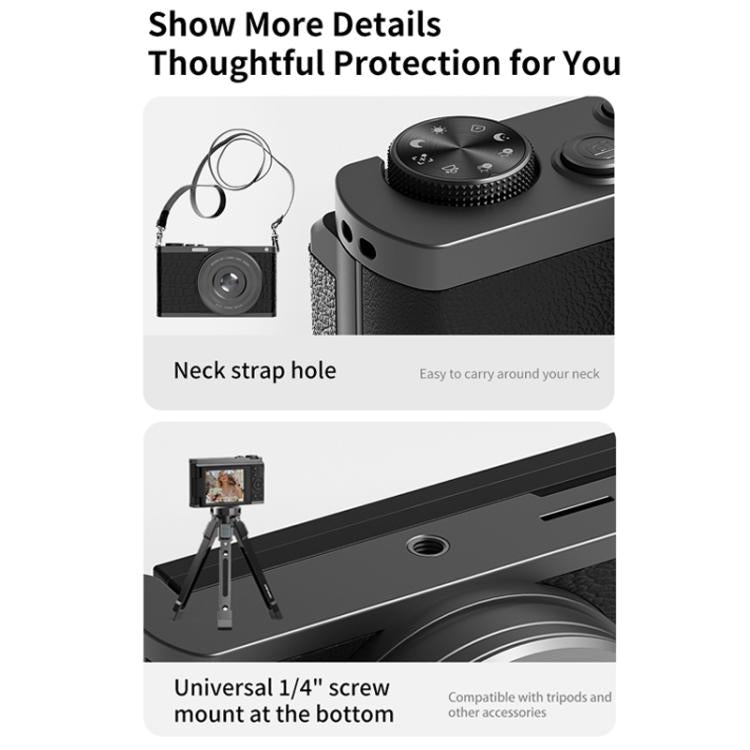 4K Waist-Level Viewfinder Flip-Screen Selfie Mirrorless Digital Camera, Specification: Pebbled Texture + Neck Strap