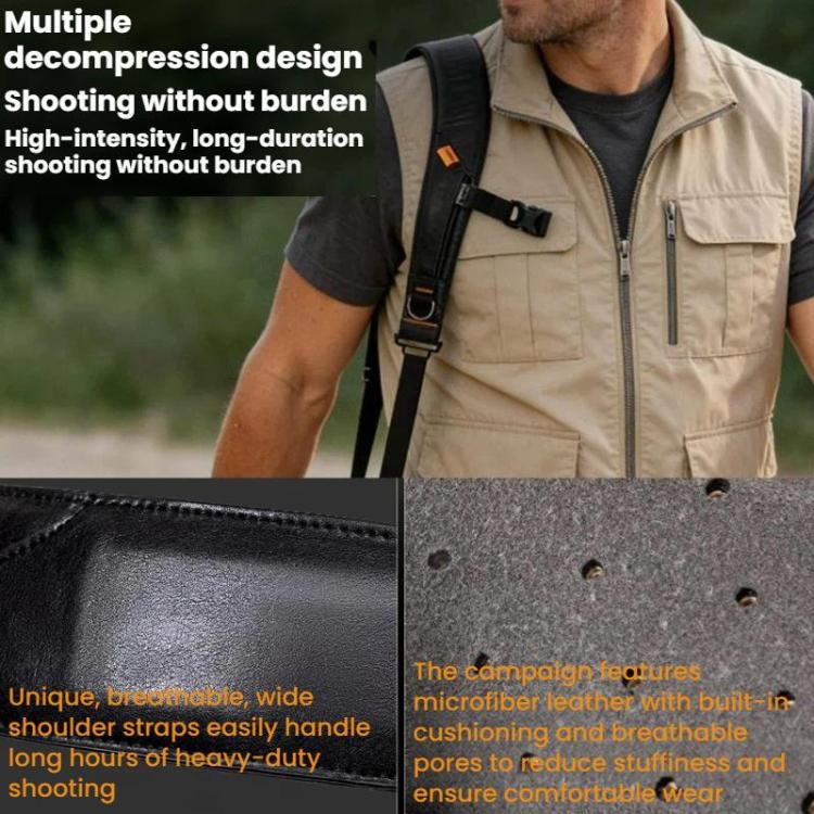 Cwatcun D275 Universal Camera Shoulder Strap Outdoor Anti-Drop Quick-Release Breathable Camera Sling - Black