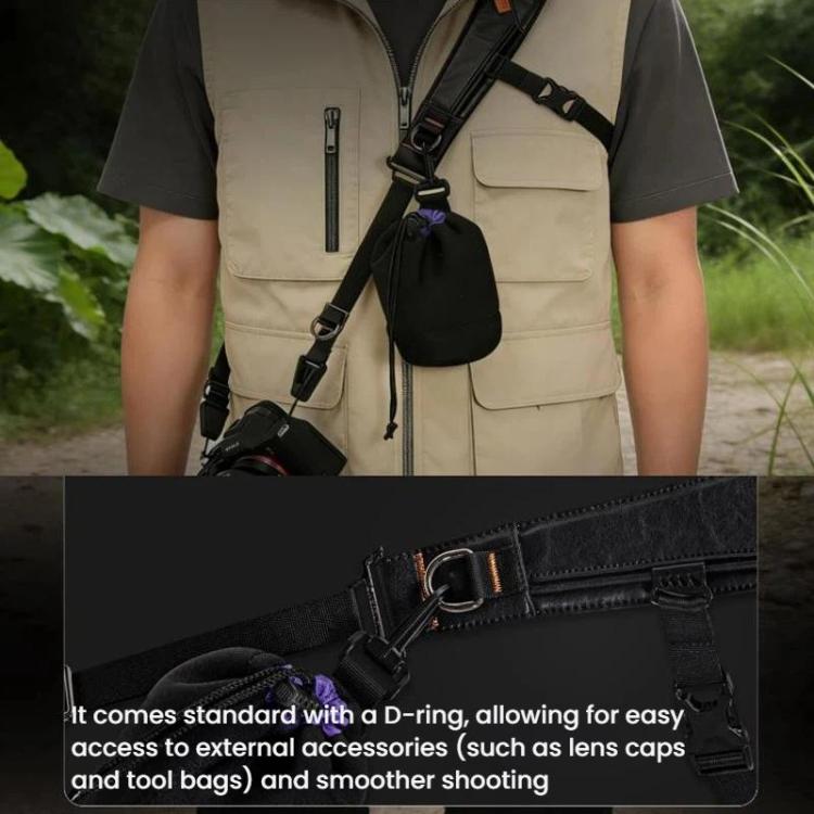 Cwatcun D275 Universal Camera Shoulder Strap Outdoor Anti-Drop Quick-Release Breathable Camera Sling - Black