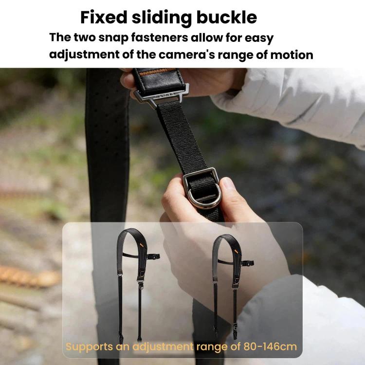 Cwatcun D275 Universal Camera Shoulder Strap Outdoor Anti-Drop Quick-Release Breathable Camera Sling - Black