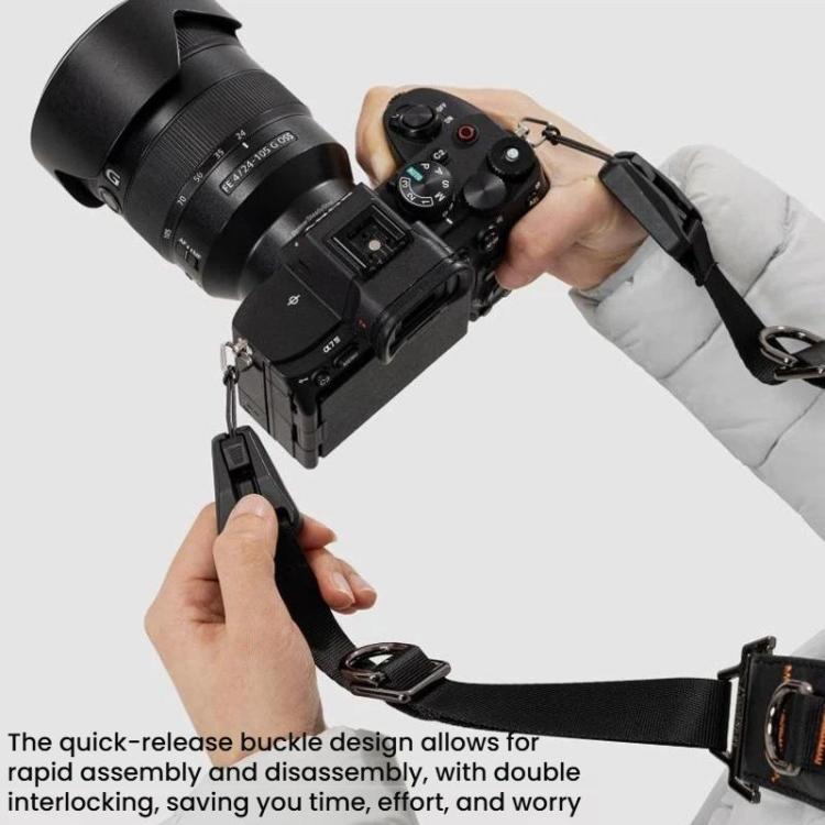 Cwatcun D275 Universal Camera Shoulder Strap Outdoor Anti-Drop Quick-Release Breathable Camera Sling - Black