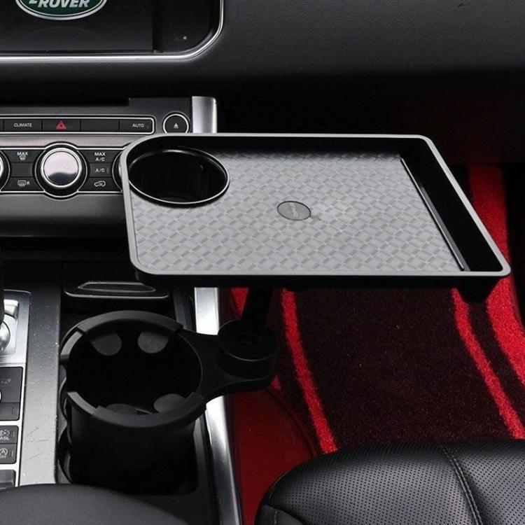 QY62 Car Central Control Water Cup Holder Food Tray & Cup Holder - Black