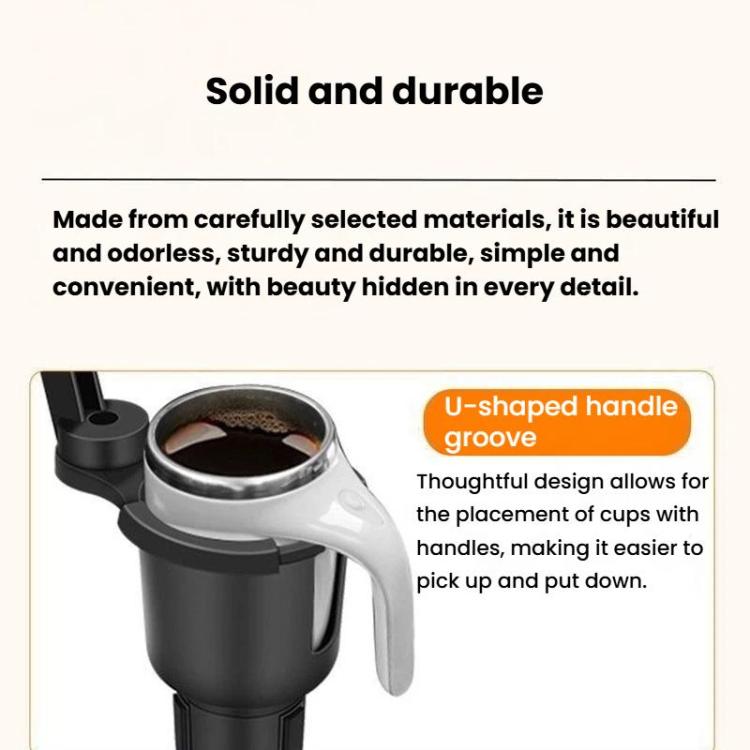 QY62 Car Central Control Water Cup Holder Food Tray & Cup Holder - Black