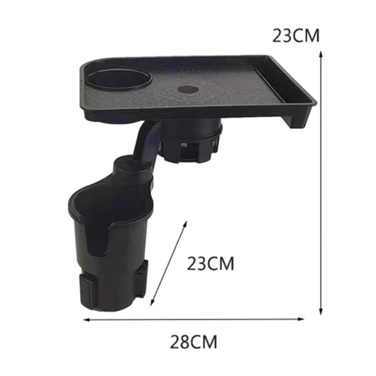 QY62 Car Central Control Water Cup Holder Food Tray & Cup Holder - Black