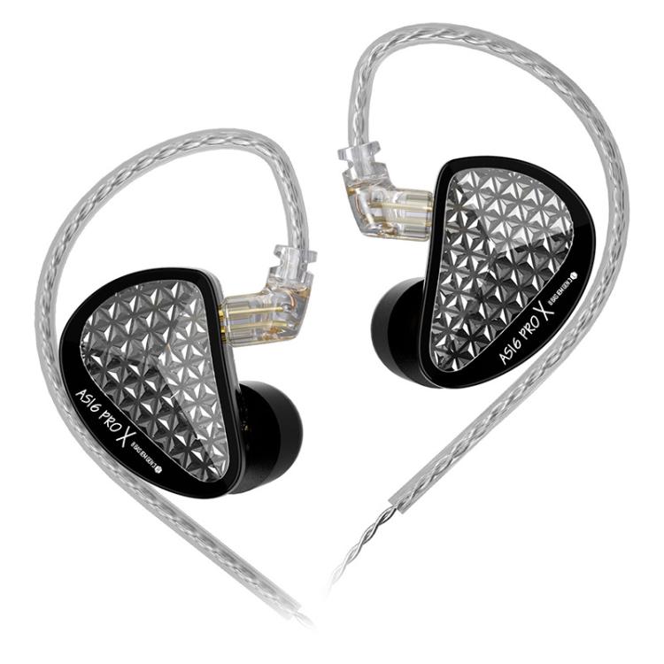 KZ AS16 PRO X 16BA In-Ear Hi-Fi Monitoring 1.2m Wired Earphone, Spec: Standard