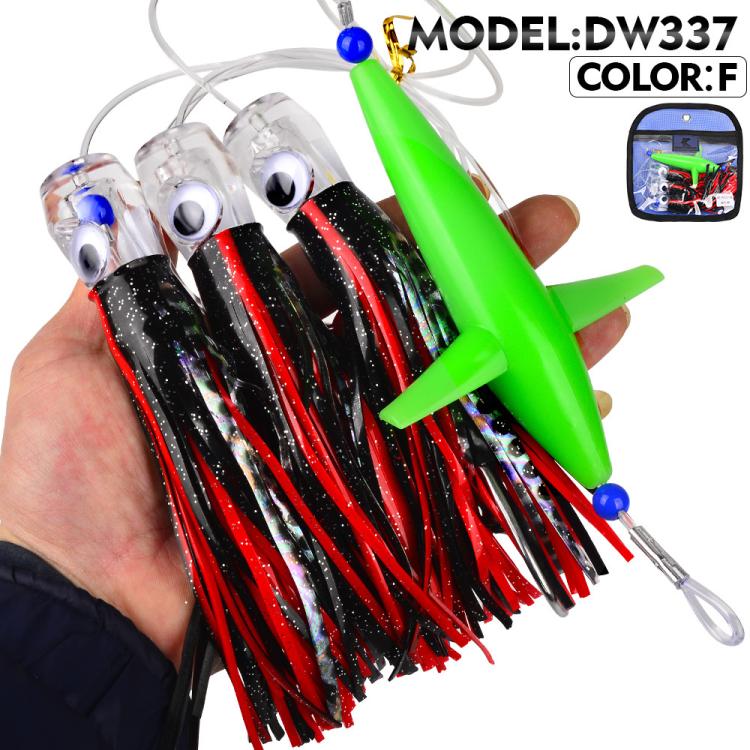 PROBEROS  9inch Saltwater Trolling Lure Rig Octopus Squid Skirt Lures with Spreader Bird & Weighted Lead Head Hook