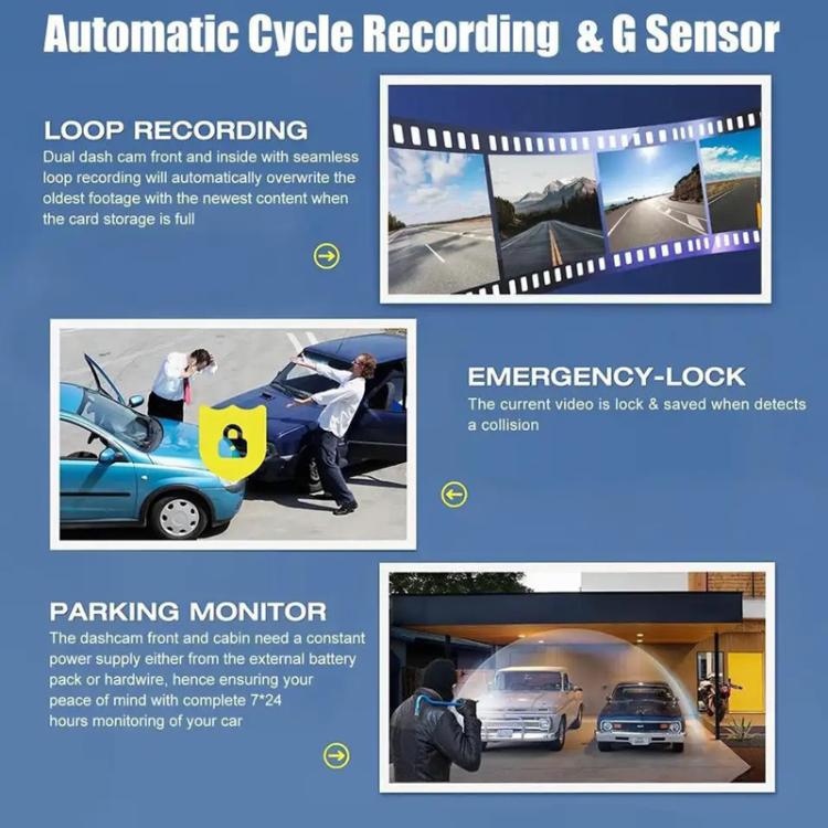 A32 Full HD 1080P Car Dash Camera Infrared Night Vision & Reverse Backup Camera, Spec: Front+Left+Right