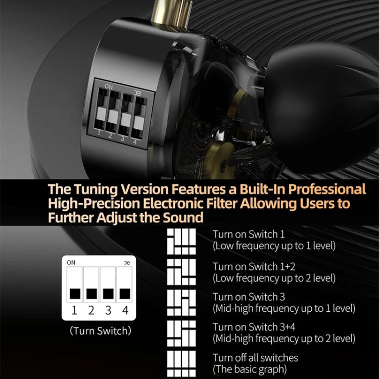KZ Duonic Dual Power Triple Magnet Planar Magnetic 1.2m Wired HiFi Earphone, Color: Enhanced Tuning 3.5mm With Mic