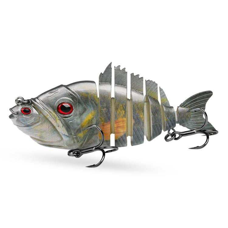 PROBEROS 7-Segment Jointed Swimbait Fishing Lures Hard Body Sinking Bait with Sharp Blood Groove Treble Hooks 4.25in 1.13oz