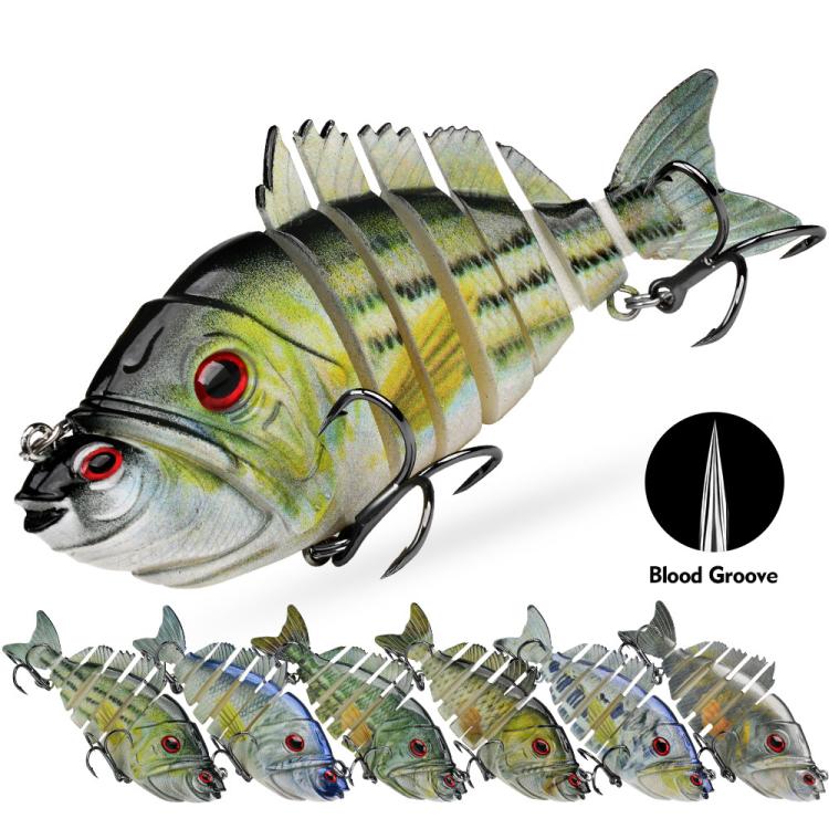 PROBEROS 7-Segment Jointed Swimbait Fishing Lures Hard Body Sinking Bait with Sharp Blood Groove Treble Hooks 4.25in 1.13oz