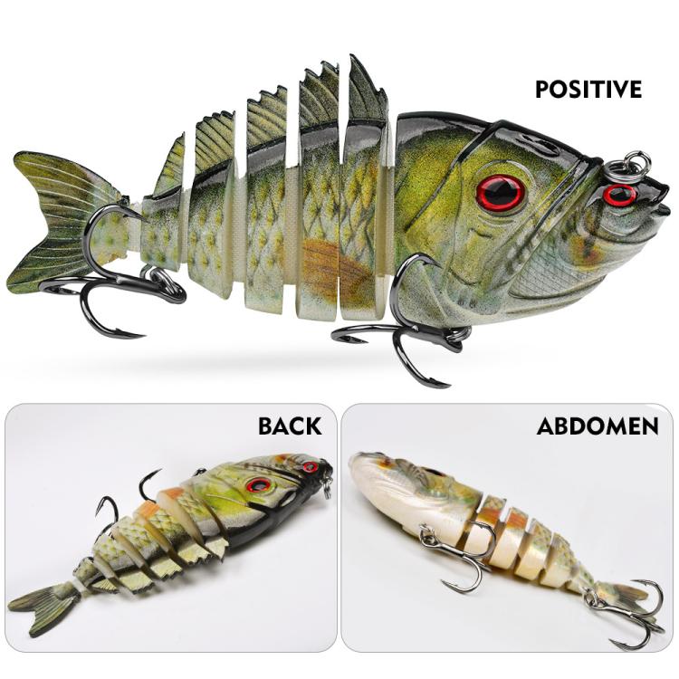 PROBEROS 7-Segment Jointed Swimbait Fishing Lures Hard Body Sinking Bait with Sharp Blood Groove Treble Hooks 4.25in 1.13oz