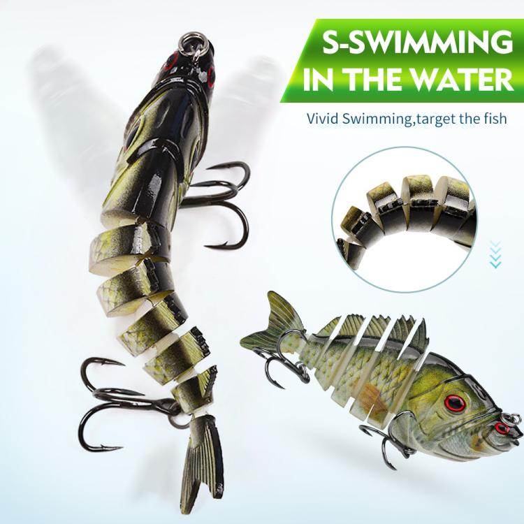 PROBEROS 7-Segment Jointed Swimbait Fishing Lures Hard Body Sinking Bait with Sharp Blood Groove Treble Hooks 4.25in 1.13oz