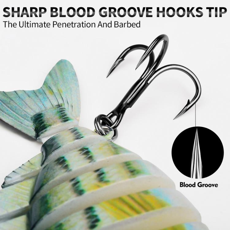 PROBEROS 7-Segment Jointed Swimbait Fishing Lures Hard Body Sinking Bait with Sharp Blood Groove Treble Hooks 4.25in 1.13oz