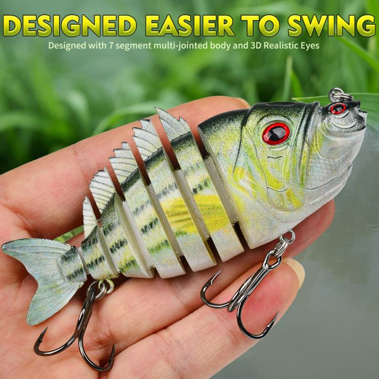 PROBEROS 7-Segment Jointed Swimbait Fishing Lures Hard Body Sinking Bait with Sharp Blood Groove Treble Hooks 4.25in 1.13oz