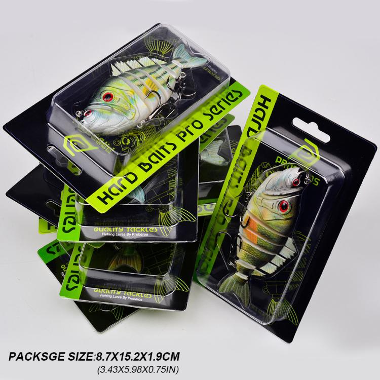 PROBEROS 7-Segment Jointed Swimbait Fishing Lures Hard Body Sinking Bait with Sharp Blood Groove Treble Hooks 4.25in 1.13oz