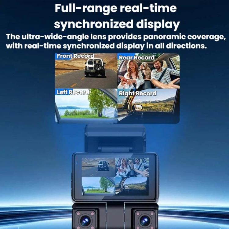 A9 HD Night Vision Dash Camera 360-Degree Parking Monitor With Mobile Phone Connection, Spec: Front+Left+Right