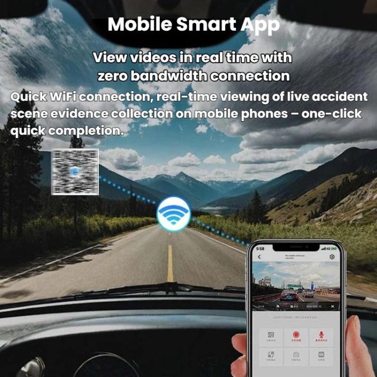 A9 HD Night Vision Dash Camera 360-Degree Parking Monitor With Mobile Phone Connection, Spec: Front+Left+Right