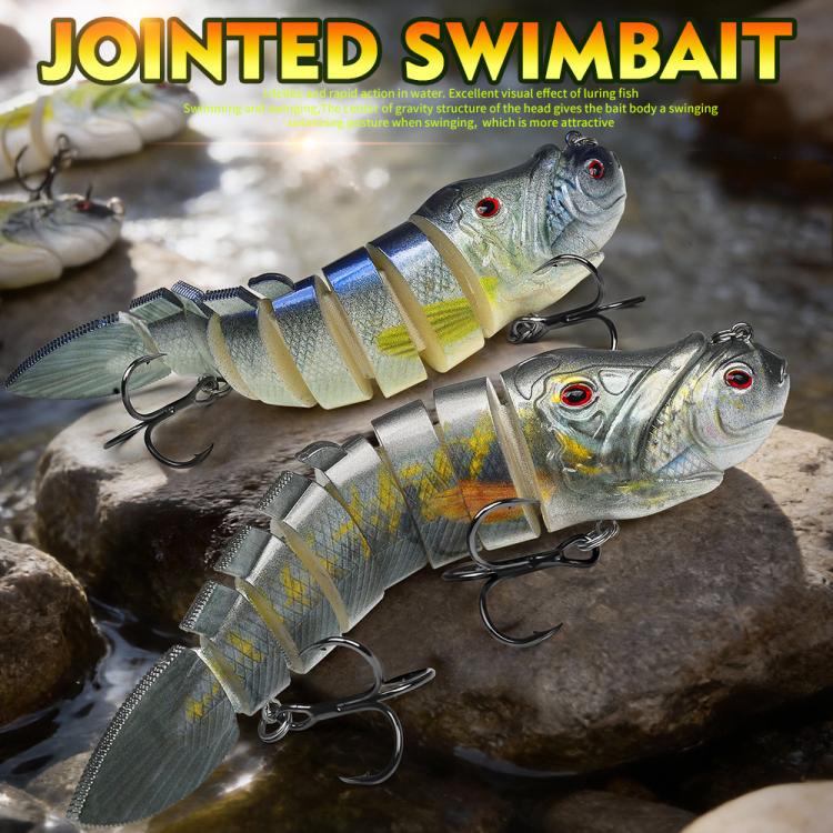 PROBEROS 8 Segment S-Swimming Hard Bait Multi-Jointed Swimbait Fishing Lures with 3D Eyes, Inner Rattle Ball  13cm/29.4g