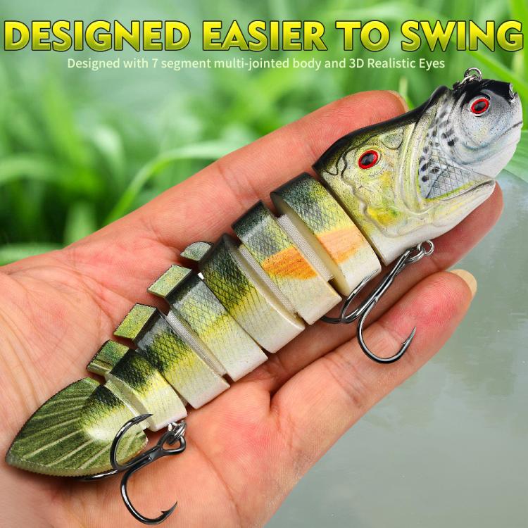 PROBEROS 8 Segment S-Swimming Hard Bait Multi-Jointed Swimbait Fishing Lures with 3D Eyes, Inner Rattle Ball  16.7cm/56.7g