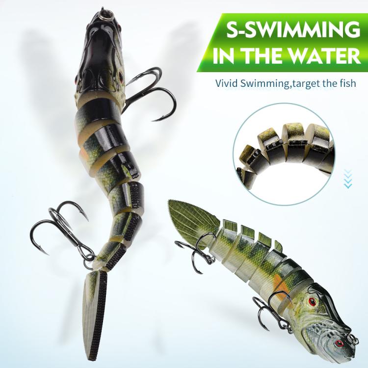 PROBEROS 8 Segment S-Swimming Hard Bait Multi-Jointed Swimbait Fishing Lures with 3D Eyes, Inner Rattle Ball  13cm/29.4g