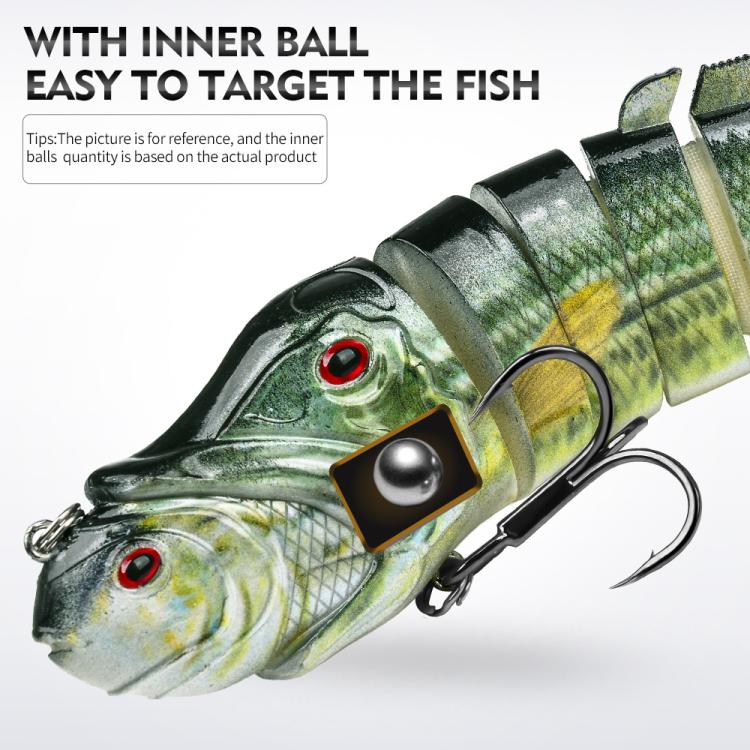 PROBEROS 8 Segment S-Swimming Hard Bait Multi-Jointed Swimbait Fishing Lures with 3D Eyes, Inner Rattle Ball  13cm/29.4g