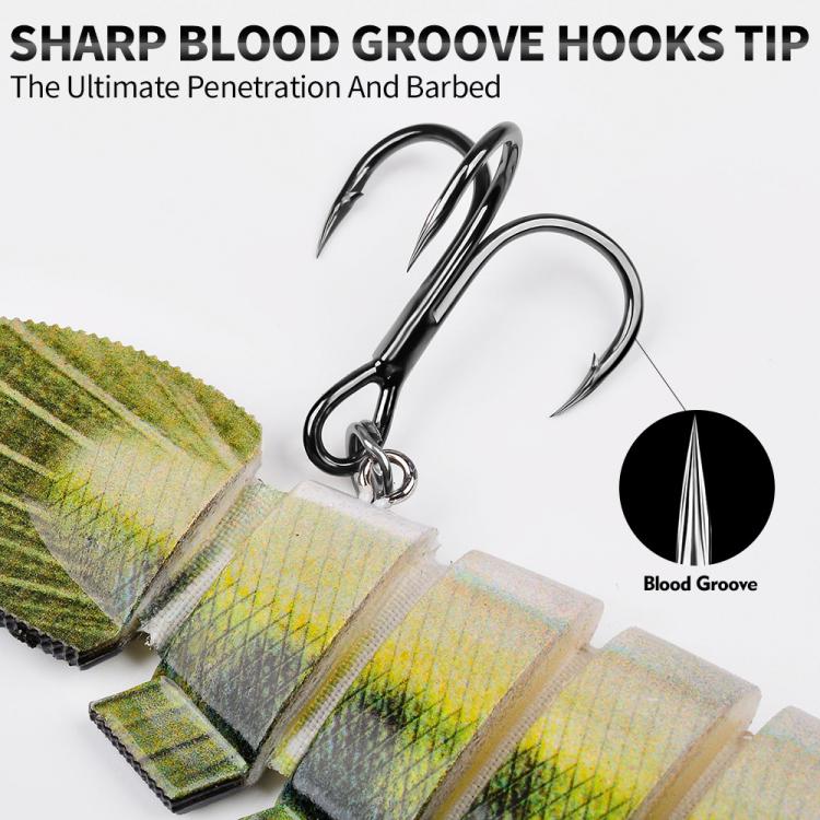 PROBEROS 8 Segment S-Swimming Hard Bait Multi-Jointed Swimbait Fishing Lures with 3D Eyes, Inner Rattle Ball  16.7cm/56.7g