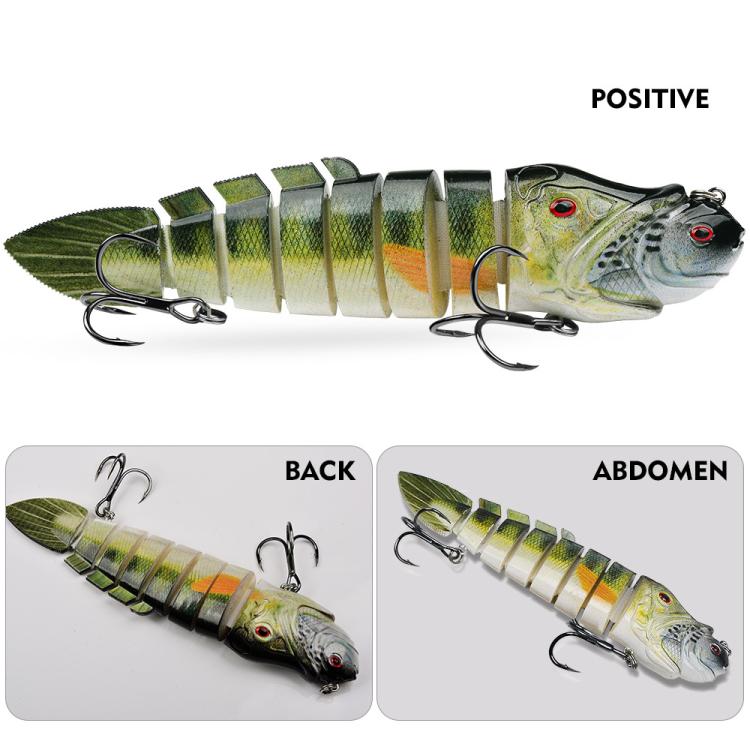 PROBEROS 8 Segment S-Swimming Hard Bait Multi-Jointed Swimbait Fishing Lures with 3D Eyes, Inner Rattle Ball  16.7cm/56.7g