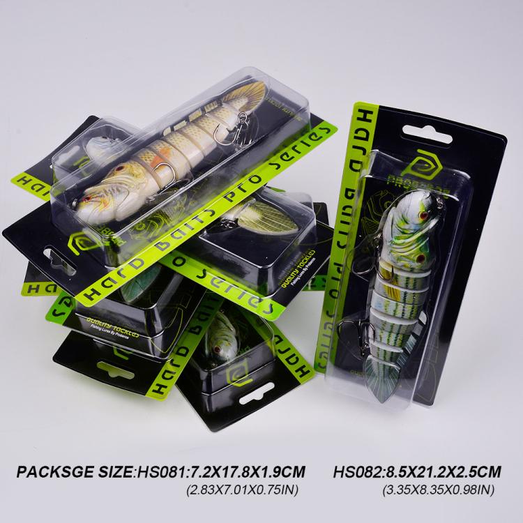 PROBEROS 8 Segment S-Swimming Hard Bait Multi-Jointed Swimbait Fishing Lures with 3D Eyes, Inner Rattle Ball  13cm/29.4g