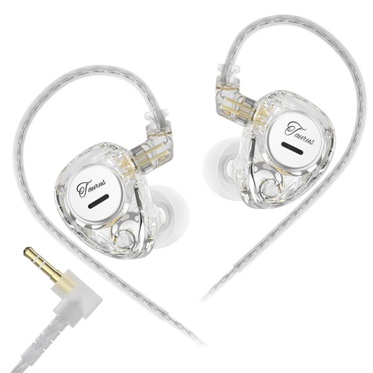 KZ Taurus 3.5mm Horizontal Dual Dynamic Driver Structure HiFi Quality 1.2m Wired Earphone, Color: Transparent Standard