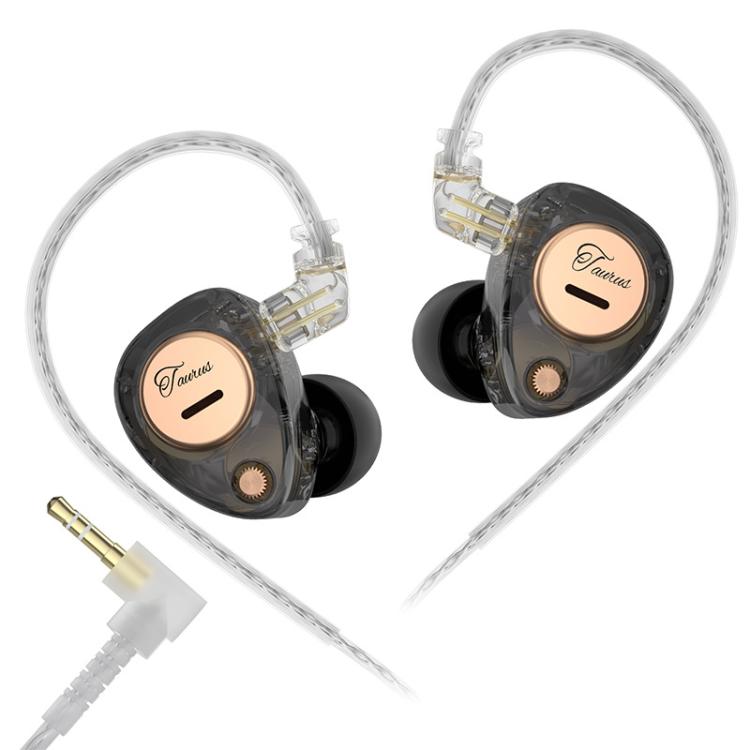 KZ Taurus 3.5mm Horizontal Dual Dynamic Driver Structure HiFi Quality 1.2m Wired Earphone, Color: Transparent Black