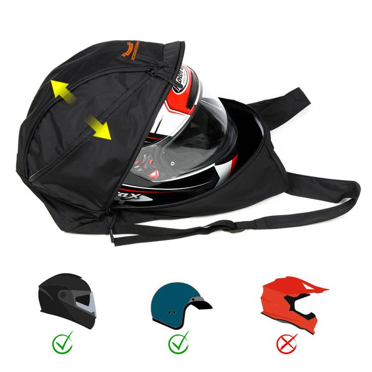 Foldable Waterproof Extra Large Motorcycle Helmet Backpack - Black