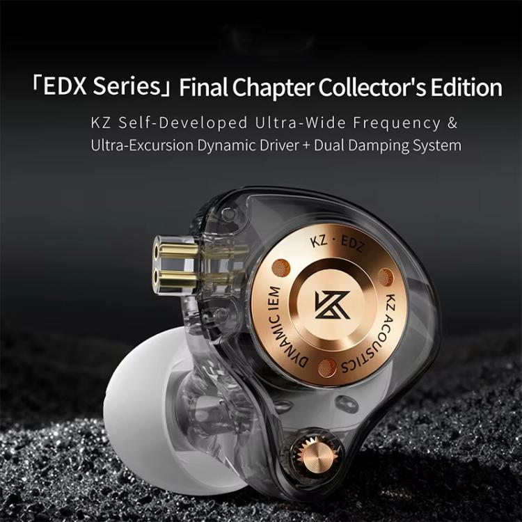 KZ EDZ Ultra-Wideband Ultra-Excursion Dynamic Driver+Dual-Stage Damping System 1.2m Wired Earphone, Color: White 3.5mm