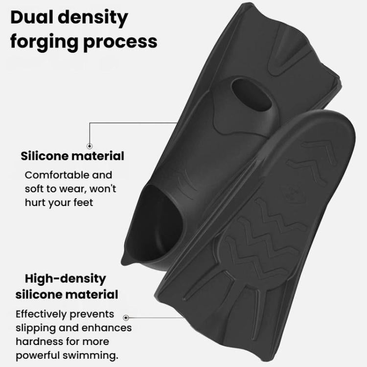 Swim & Dive Silicone Fins Long Flippers For Snorkeling & Water Sports, Size: 42-44