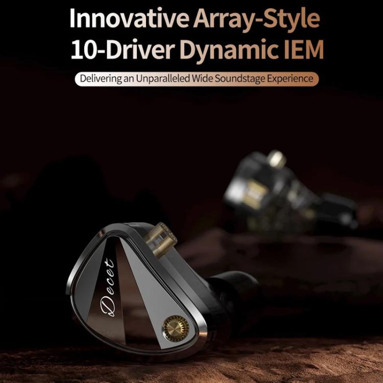 KZ Decet 3.5mm Array-style 10-Driver Dynamic 1.2m Wired Earphone, Spec: Tuned Standard