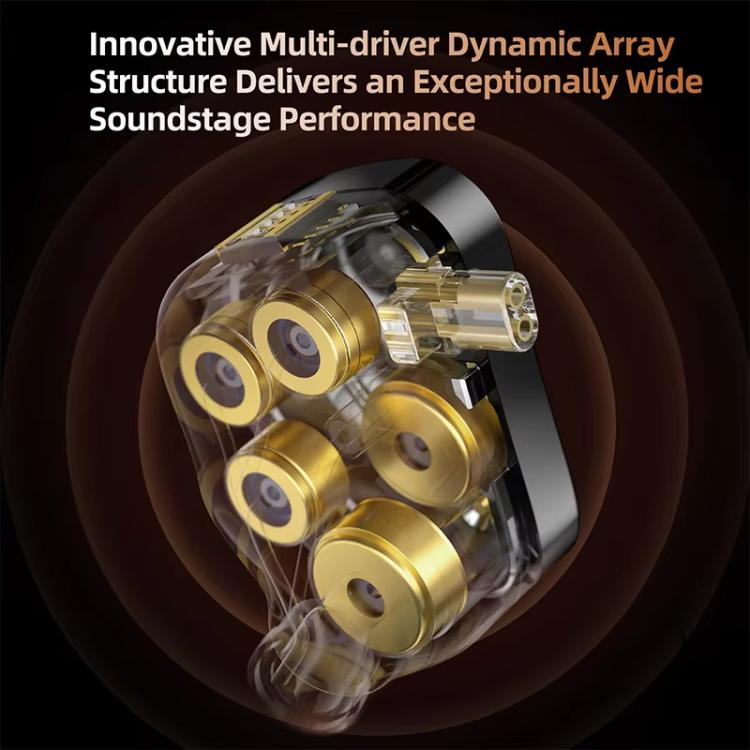 KZ Decet 3.5mm Array-style 10-Driver Dynamic 1.2m Wired Earphone, Spec: Tuned Standard