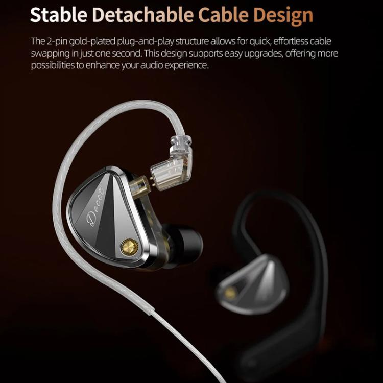 KZ Decet 3.5mm Array-style 10-Driver Dynamic 1.2m Wired Earphone, Spec: Tuned With Mic