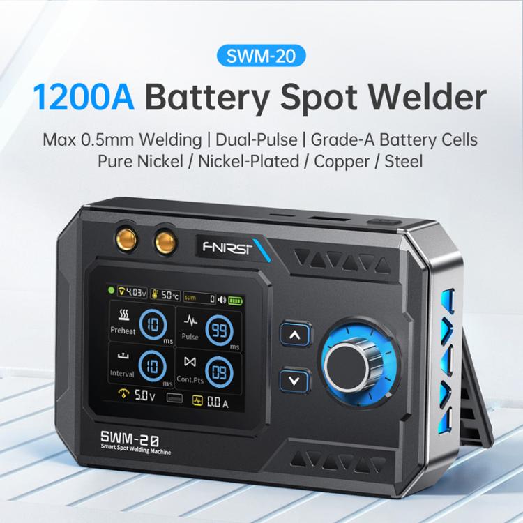 FNIRSI SWM-20 2.4 Inch Color Screen Handheld Dual Pulse Spot Welder With Welding Pen
