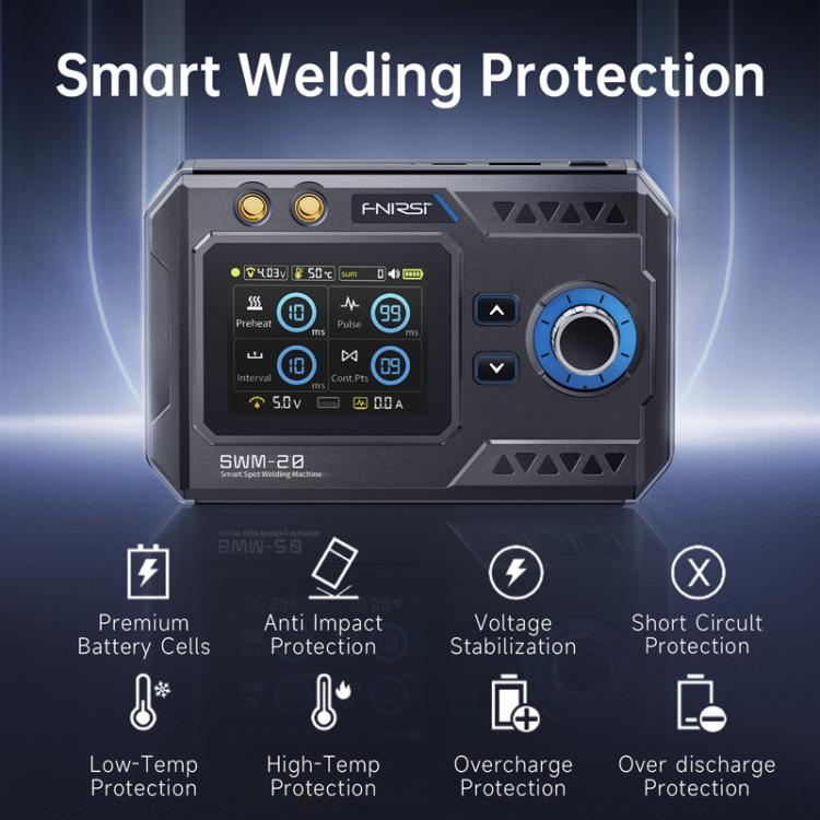 FNIRSI SWM-20 2.4 Inch Color Screen Handheld Dual Pulse Spot Welder With Welding Pen