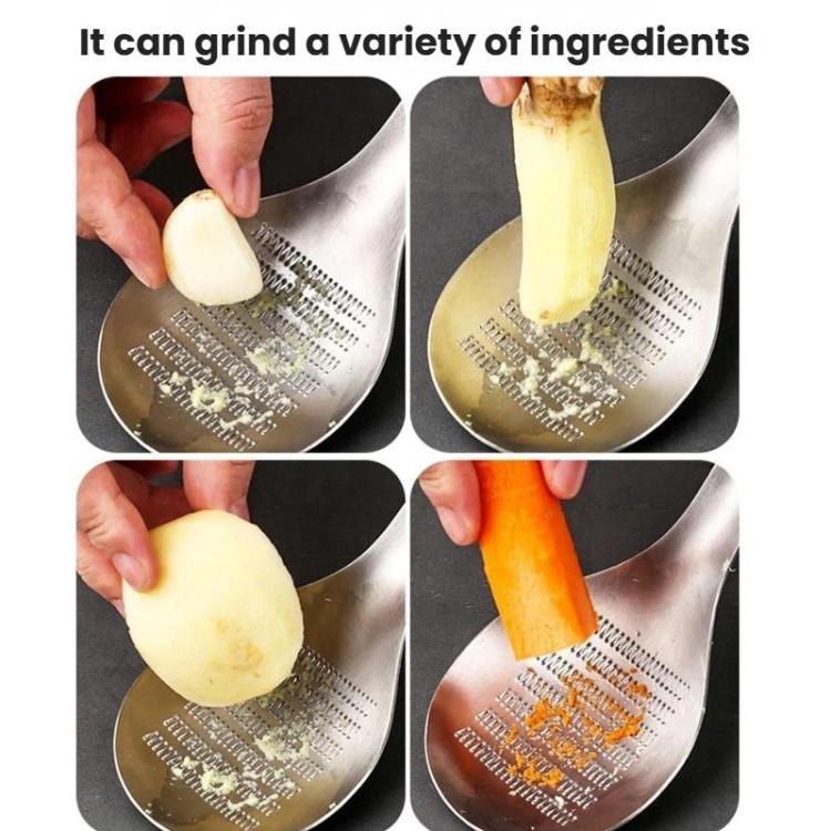 LsCook Ginger Garlic Grinder Manual Home Use Ginger Masher, Spec: 430 Steel Large Spoon Grinder