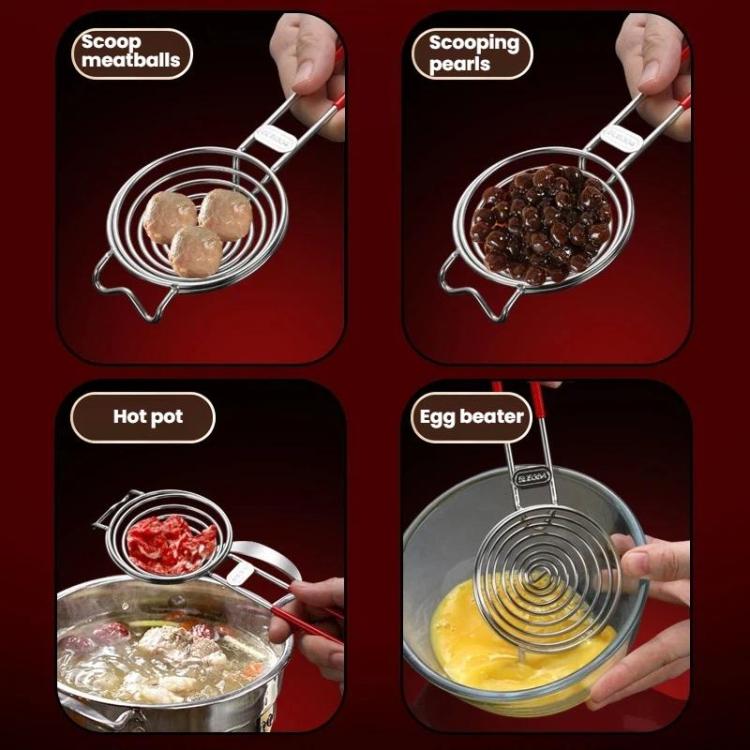 LsCook 304 Stainless Steel Spiral Egg White Separator Yolk Extractor Tool - Red