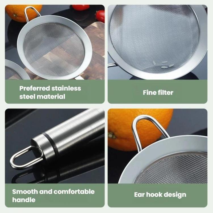 LsCook Single Hook Strainer Spoon 304 Stainless Steel Filter Mesh, Size: 12cm
