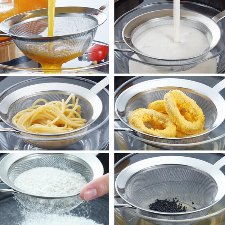 LsCook Single Hook Strainer Spoon 304 Stainless Steel Filter Mesh, Size: 12cm