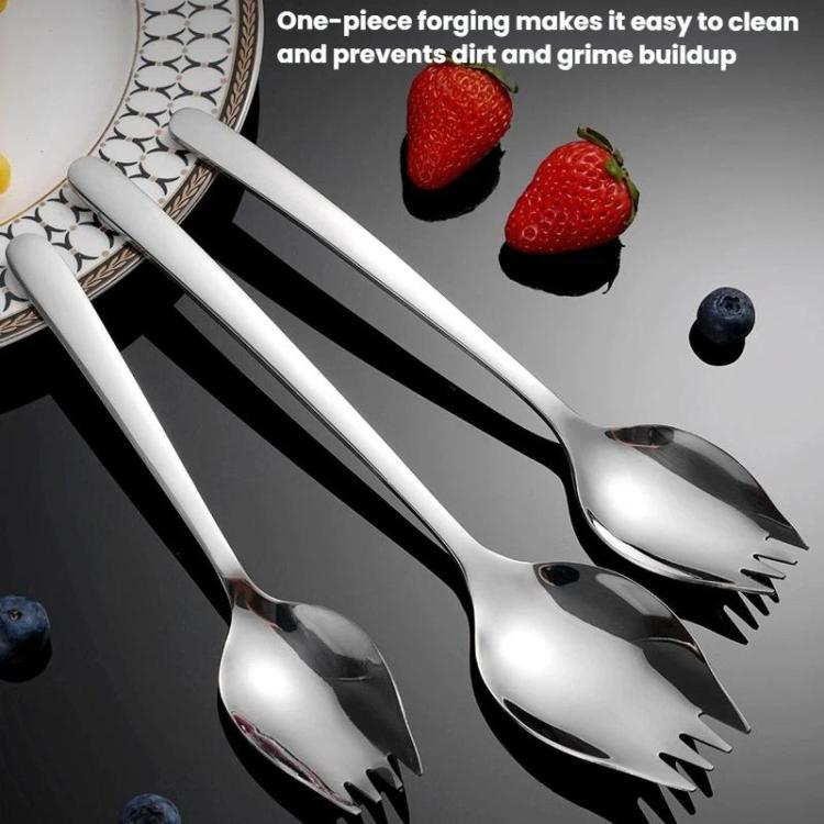 LsCook 304 Stainless Steel Salad Spoon Fork Instant Noodle Pasta Fork, Spec: Medium