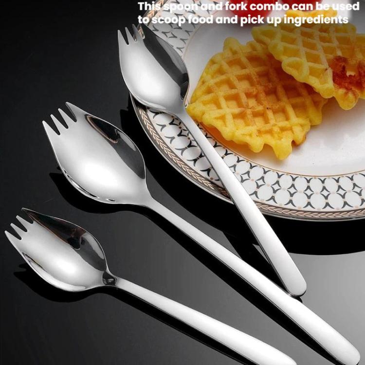LsCook 304 Stainless Steel Salad Spoon Fork Instant Noodle Pasta Fork, Spec: Medium