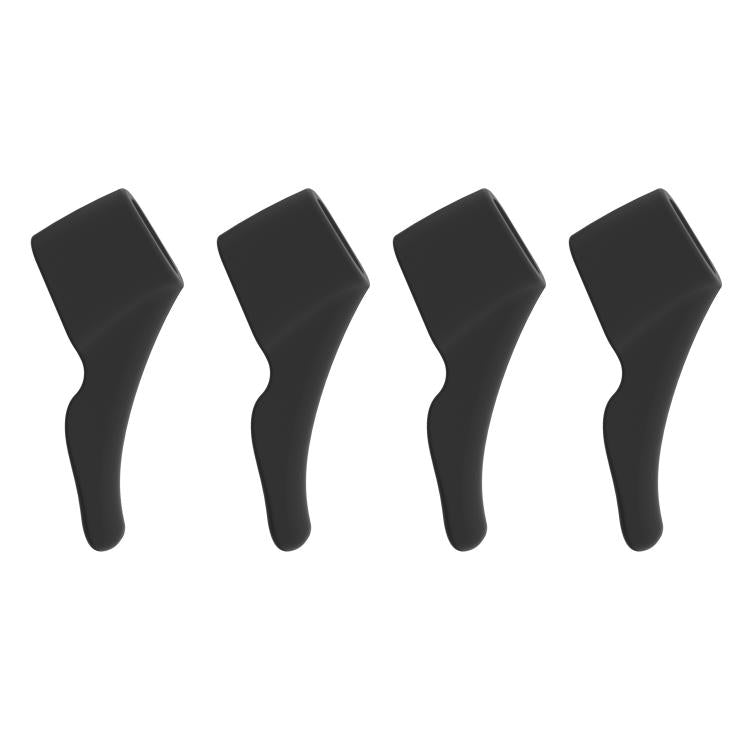 4pcs /Set Silicone Anti-Slip Ear Hooks for AI Smart Glasses Universal Comfort Eyeglass Ear Grips for Meta Ray-Ban, Xreal, Thunderbird - Black