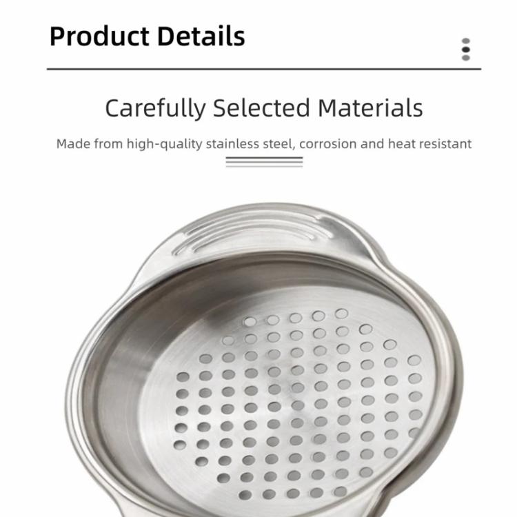 LsCook Kitchen 304 Stainless Steel Can Strainer Non-slip Dual-Handle Draining Tool - 8cm