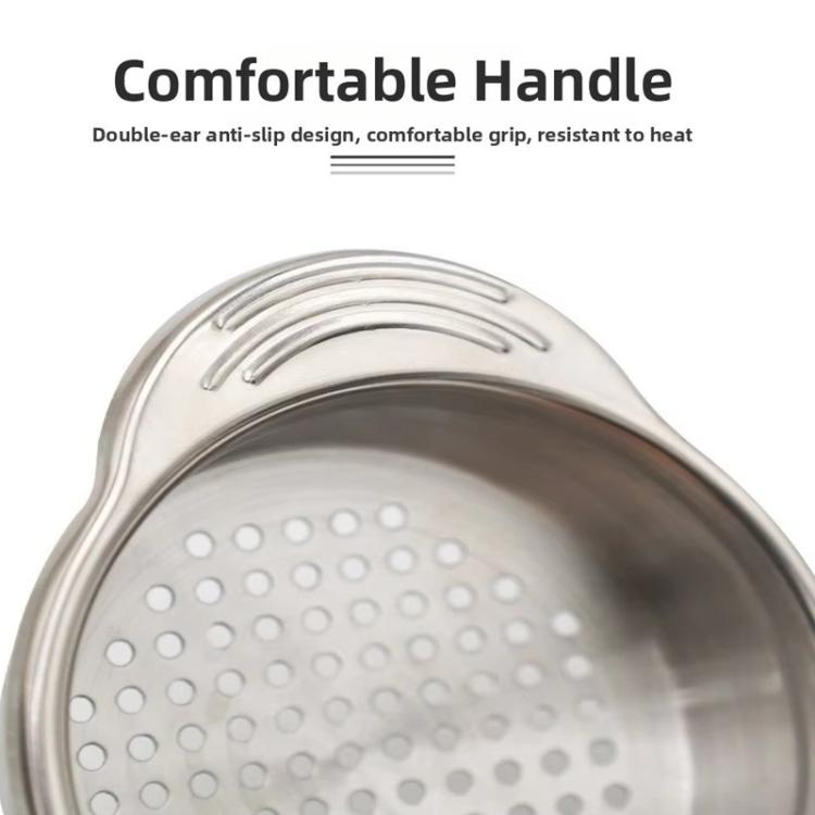 LsCook Kitchen 304 Stainless Steel Can Strainer Non-slip Dual-Handle Draining Tool - 8cm