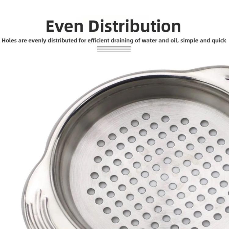 LsCook Kitchen 304 Stainless Steel Can Strainer Non-slip Dual-Handle Draining Tool - 8cm